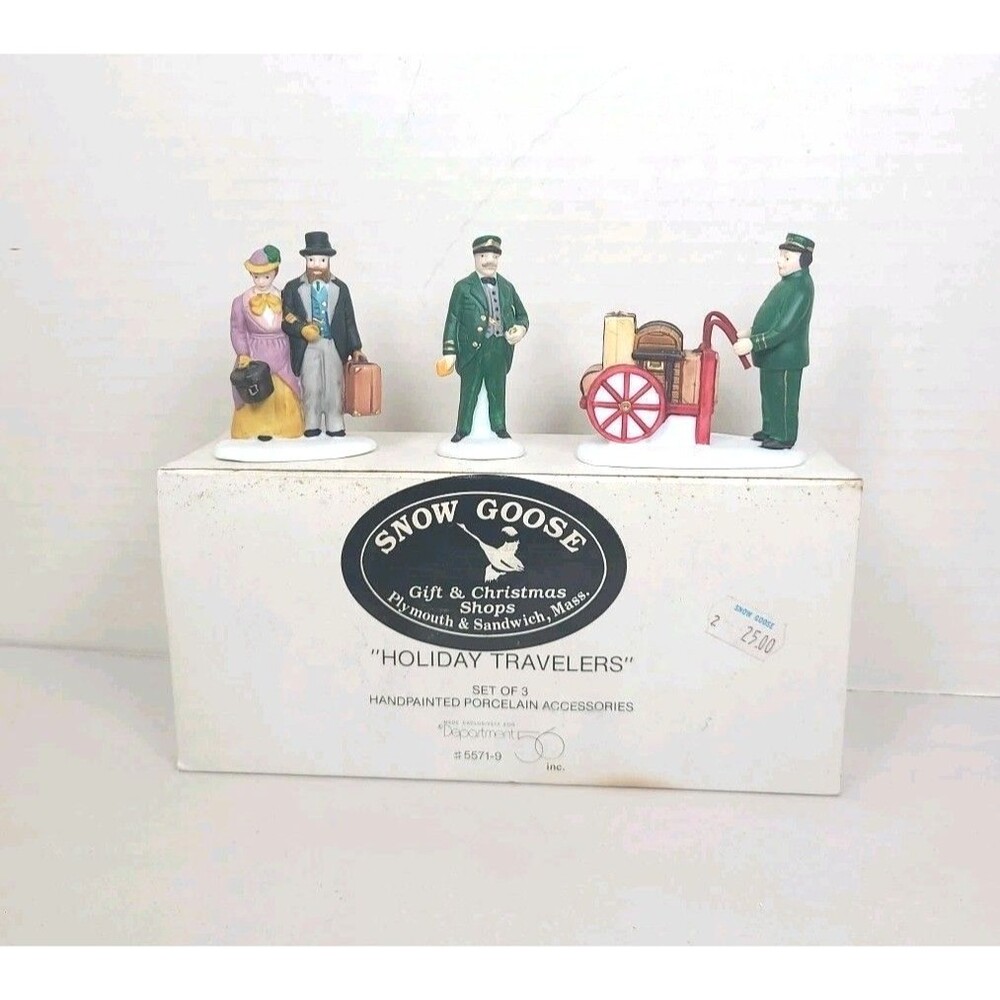 Vintage Dept 56 Heritage Village Set of 3 Figurines Holiday Travelers #55719